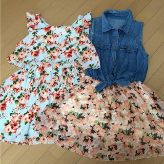 シマムラ(しまむら)のしまむらワンピース2点セット♡美品(ミニワンピース)