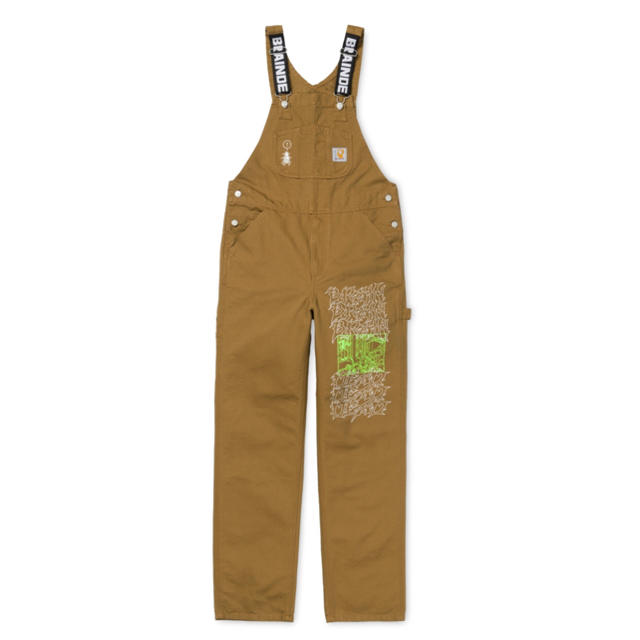 carhartt(カーハート)の Carhartt×Brain dead BIB OVERALL Brown M メンズのパンツ(サロペット/オーバーオール)の商品写真