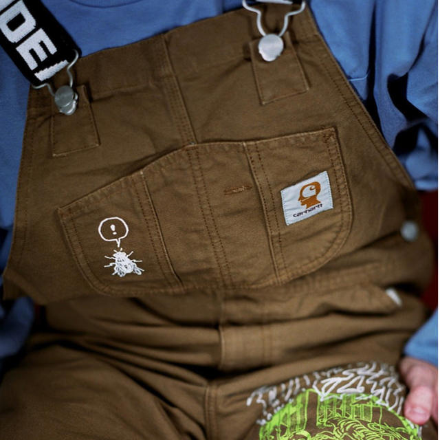 carhartt(カーハート)の Carhartt×Brain dead BIB OVERALL Brown M メンズのパンツ(サロペット/オーバーオール)の商品写真