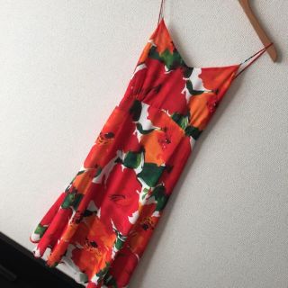 ザラ(ZARA)のZARA ザラ♡リゾート 花柄 ワンピース♡ドレス♡赤 オレンジ レッド(ロングワンピース/マキシワンピース)