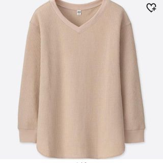 ユニクロ(UNIQLO)のUNIQLO ユニクロ ワッフルVネックT Sサイズ(Tシャツ(長袖/七分))