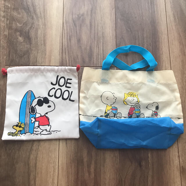 SNOOPY(スヌーピー)のスヌーピー  ランチバック 巾着 セット キッズ/ベビー/マタニティのこども用バッグ(ランチボックス巾着)の商品写真