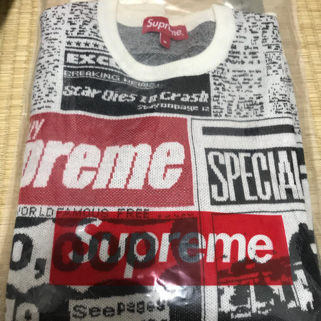 Supreme(シュプリーム)のNewsprint Sweater M Supreme 18fw メンズのトップス(ニット/セーター)の商品写真