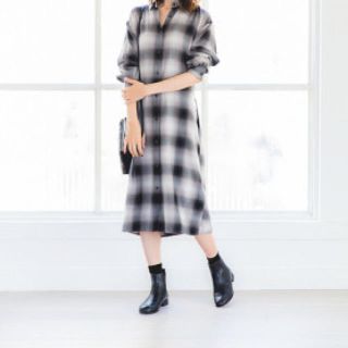 ユニクロ(UNIQLO)のユニクロ フランネルシャツワンピース(ロングワンピース/マキシワンピース)