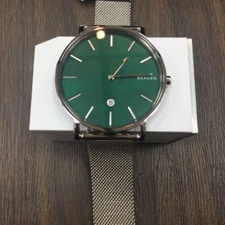 スカーゲン(SKAGEN)の【新品・正規品】２０１８秋・新作!!SKAGEN　HAGEN グリーン(金属ベルト)