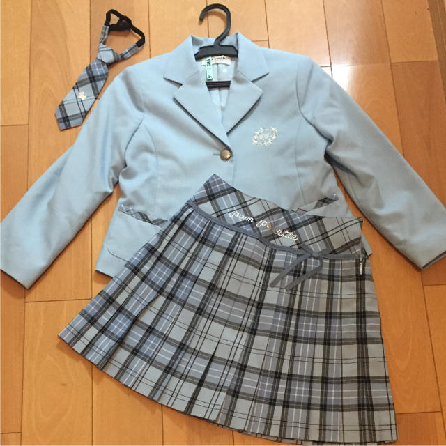 pom ponette(ポンポネット)のpomponette 水色 スーツ ブレザー 女の子 制服 120 フォーマル キッズ/ベビー/マタニティのキッズ服女の子用(90cm~)(ドレス/フォーマル)の商品写真