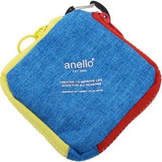 アネロ(anello)のanello アネロ アンティーク杢調ポリ四角マルチポーチ★ブルー【新品】(ポーチ)