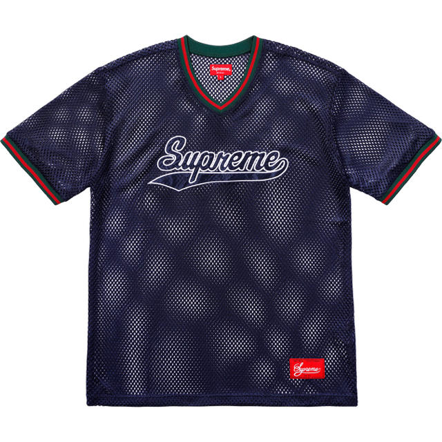 【人気沸騰】 Supreme - Supreme Mesh Navy S Top Baseball Tシャツ+カットソー(半袖+袖なし)