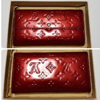 ルイヴィトン(LOUIS VUITTON)の最終値下げ【美品】Louis Vuitton ヴェルニ★レッド 長財布(財布)