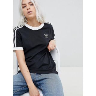 アディダス(adidas)の新品 ブラック XLサイズ adidas★3ストライプ Tシャツ ユニセックス(Tシャツ/カットソー(半袖/袖なし))