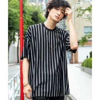 ステュディオス(STUDIOUS)の【STUDIOUS】ビッグシルエットストライプＴシャツ(Tシャツ/カットソー(半袖/袖なし))