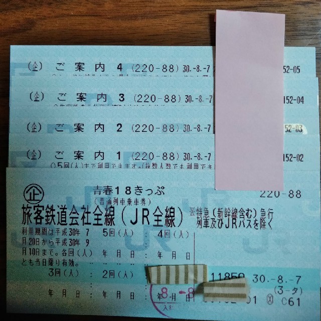 チケット青春18きっぷ 4回分