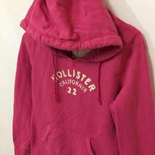 ホリスター(Hollister)のHOLLISTER ホリスター スエットパーカー ピンク L ビッグロゴ 古着(パーカー)