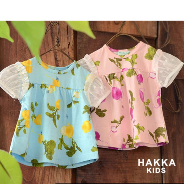 hakka kids(ハッカキッズ)の【美品】ハッカキッズ  半袖 Tシャツ ブルー 120 キッズ/ベビー/マタニティのキッズ服女の子用(90cm~)(Tシャツ/カットソー)の商品写真