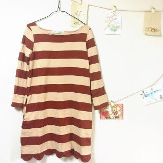 ドットアンドストライプスチャイルドウーマン(Dot&Stripes CHILDWOMAN)のスカラップ ワンピース(ひざ丈ワンピース)