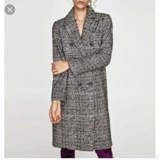 ザラ(ZARA)のチェック柄チェスターコート(チェスターコート)