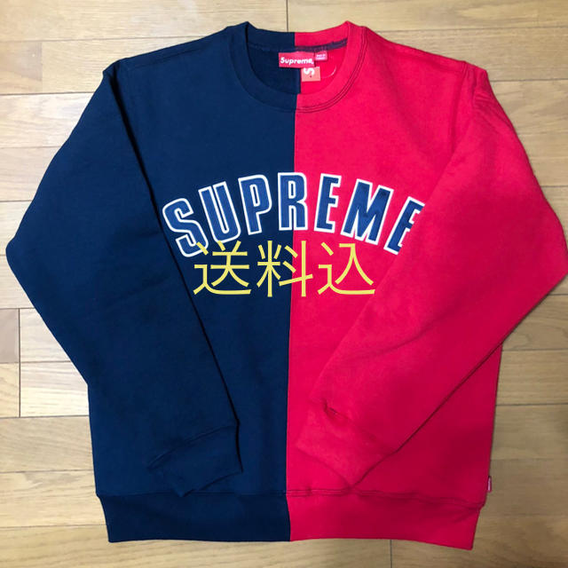 Supreme split crewneck ネイビー M