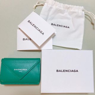 バレンシアガ(Balenciaga)の◎ゆきねこ様専用 BALENCIAGA ペーパーミニウォレット グリーン(財布)