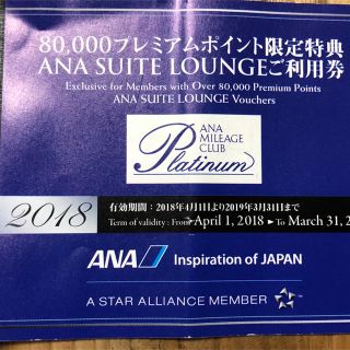 エーエヌエー(ゼンニッポンクウユ)(ANA(全日本空輸))のANA SUITE LOUNGEご利用券3枚(その他)