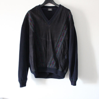 希少80〜90s vintage suède pattern knit(ニット/セーター)