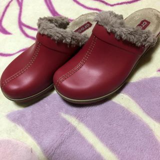 クロックス(crocs)のクロックス ボアサボ レッド 24センチ美品(*´꒳`*)(サンダル)