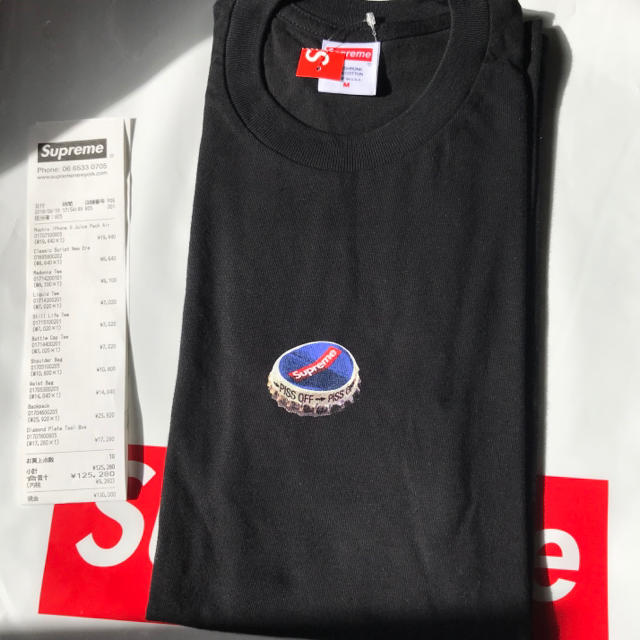 Supreme - 送料込 Supreme tシャツ M 黒 ボトルキャップ 新品未使用品