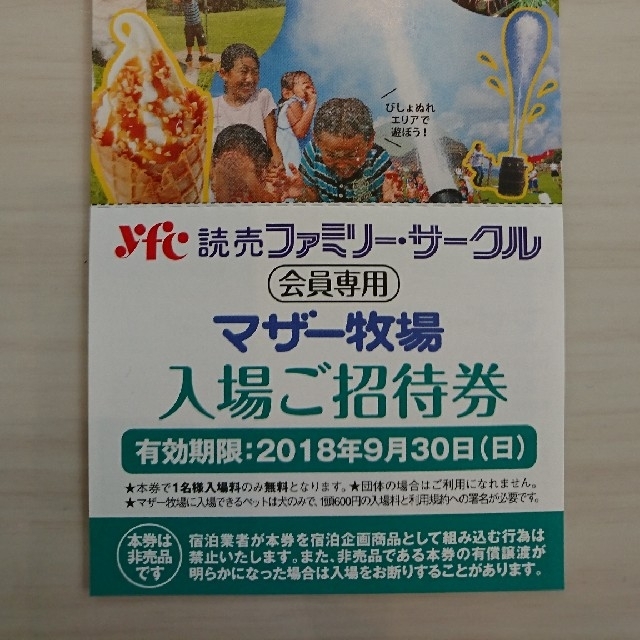 REIKA様専用マザー牧場招待券、2名 チケットの施設利用券(遊園地/テーマパーク)の商品写真