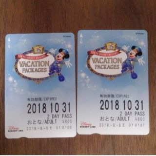 ディズニー(Disney)の2枚　ディズニー リゾートライン 2DAY　バケパパス(鉄道乗車券)