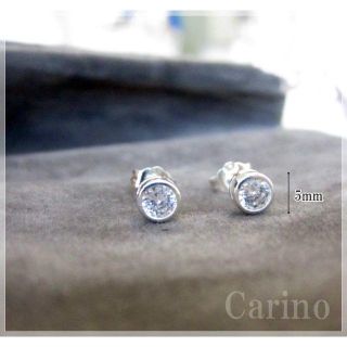 365度美しい ラグジュアリー 一粒 ピアス CZ 大人OK ・大人ＯＫの綺麗(ピアス)