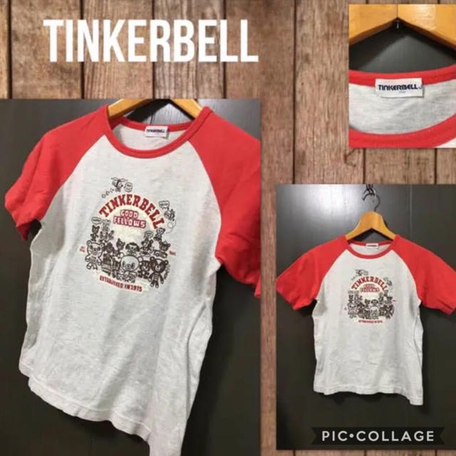 TINKERBELL(ティンカーベル)のTINKERBELL 半袖Tシャツ 霜降り入り ラグランスリーブ 150cm キッズ/ベビー/マタニティのキッズ服女の子用(90cm~)(Tシャツ/カットソー)の商品写真