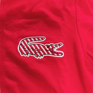 ラコステ(LACOSTE)のLACOSTEパーカーレッドISETANコラボ商品(パーカー)