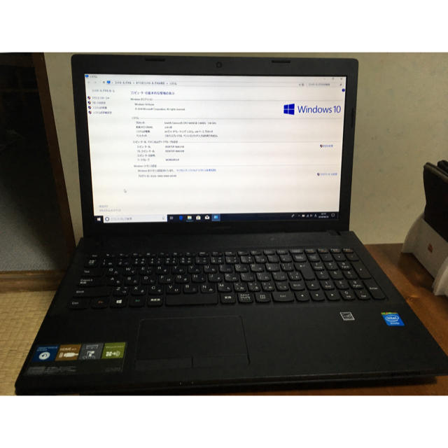 ノートパソコン レノボG500 メモリー増設 マウス Win10-