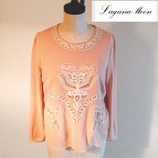 ラグナムーン(LagunaMoon)のL254 ラグナムーン ブラウス 刺繍 トップス ピンク lagunamoon(シャツ/ブラウス(長袖/七分))