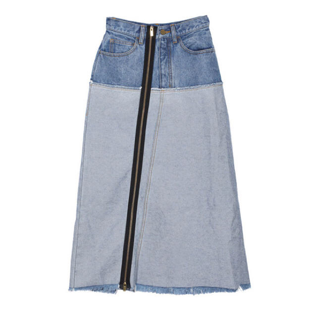 AMERI INSIDE OUT ZIPPER DENIM SKIRT