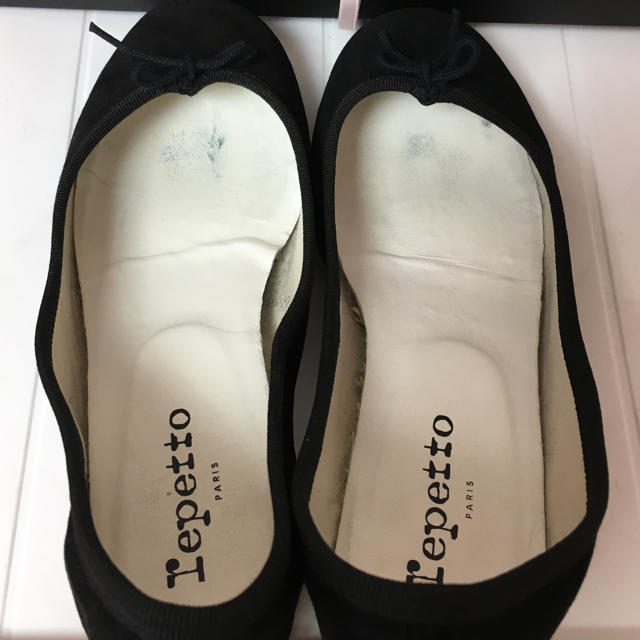 repetto レペット スエード バレエシューズ ヒールつき 黒 37 1