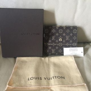 ルイヴィトン(LOUIS VUITTON)のルイヴィトンの布製モノグラム2つ折り財布ダークブラウン 正規品 送料込み(財布)