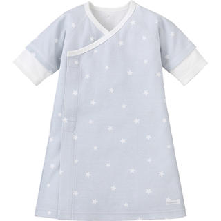 コンビミニ(Combi mini)のコンビミニ 新生児服 レイヤードラップドレス 星柄(ロンパース)
