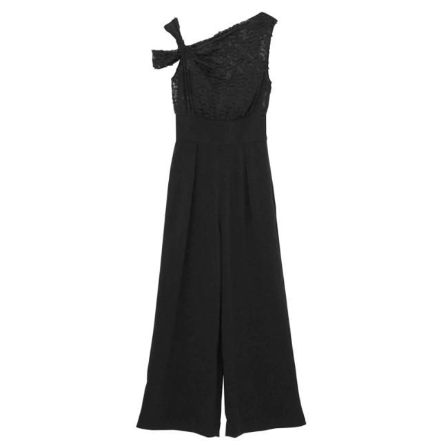 LagunaMoon(ラグナムーン)の<新品未使用>黒Mサイズ  LADYエアリートップスパンツドレス レディースのフォーマル/ドレス(その他ドレス)の商品写真