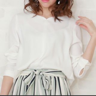 エヌナチュラルビューティーベーシック(N.Natural beauty basic)のハートネック  トロミ ブラウス(シャツ/ブラウス(長袖/七分))