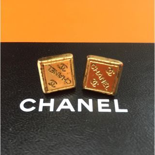 シャネル(CHANEL)のゴールド スクエア シャネル ピアス(ピアス)