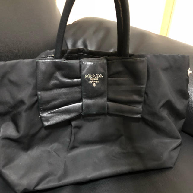 PRADA - プラダリボントートバック黒 今だけSALE!の通販 by マイ's
