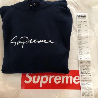 シュプリーム(Supreme)の［新品未使用.国内正規品]supreme18awパーカー(ネイビー)(スウェット)