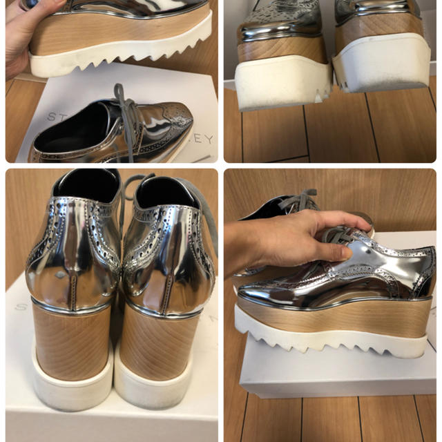 Stella McCartney(ステラマッカートニー)の【美品】ステラマッカートニー・エリスレースアップシューズ・シルバー・37 レディースの靴/シューズ(その他)の商品写真