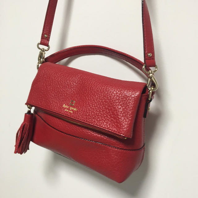 ケイトスペードニューヨークkate spade ケイトスペード ショルダーバッグ レッド レザー 赤