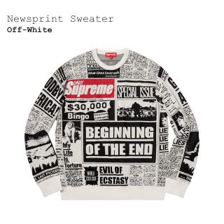 シュプリーム(Supreme)の【タカシ様専用】supreme news print sweater(ニット/セーター)