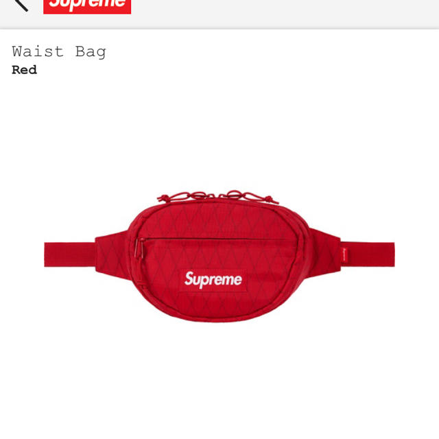 2018aw supreme waist bag 赤