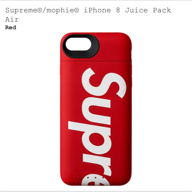 Supreme iPhone8 Juice Pack Red iPhoneケーススマホ/家電/カメラ