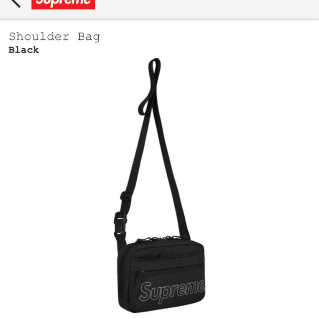 supreme ショルダーバッグ 黒 18fw