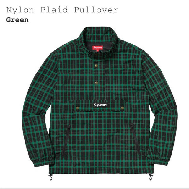 Nylon Plaid Pullover グリーン sサイズ