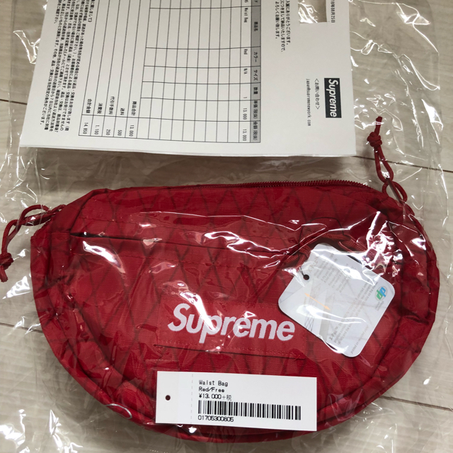 早い者勝ち supreme 2018aw waist red 赤ウエストポーチ